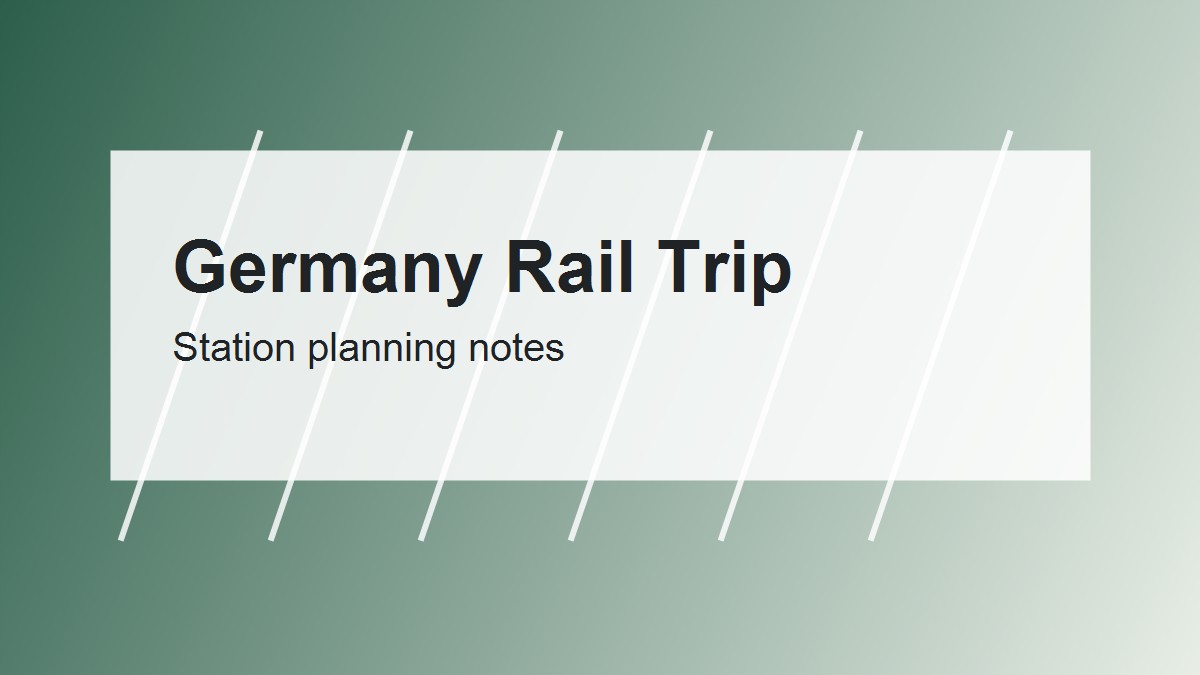 Germany train travel planning route board
